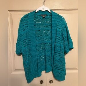 Covington Teal Open-Knit Sweater